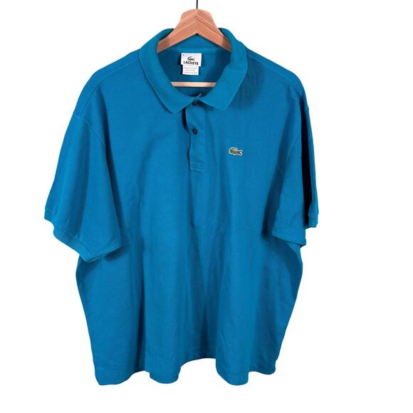 Lacoste Men Size 8 Turqoise Classic Original Fit Short Sleeve Golf Casual Shirt* - Picture 1 of 9